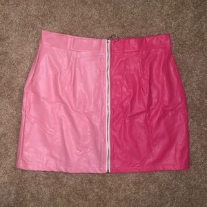 Two Toned Pink Zipper Skirt